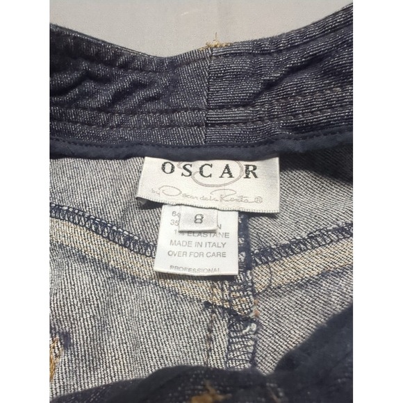 VTG Oscar de la Renta Womens Wool Pants Jeans Blue Italy Made Size 8 - Picture 2 of 8